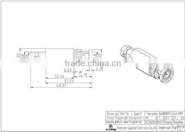 BNC Attenuator BNC Plug to Jack,2Watt ,DC-3Ghz