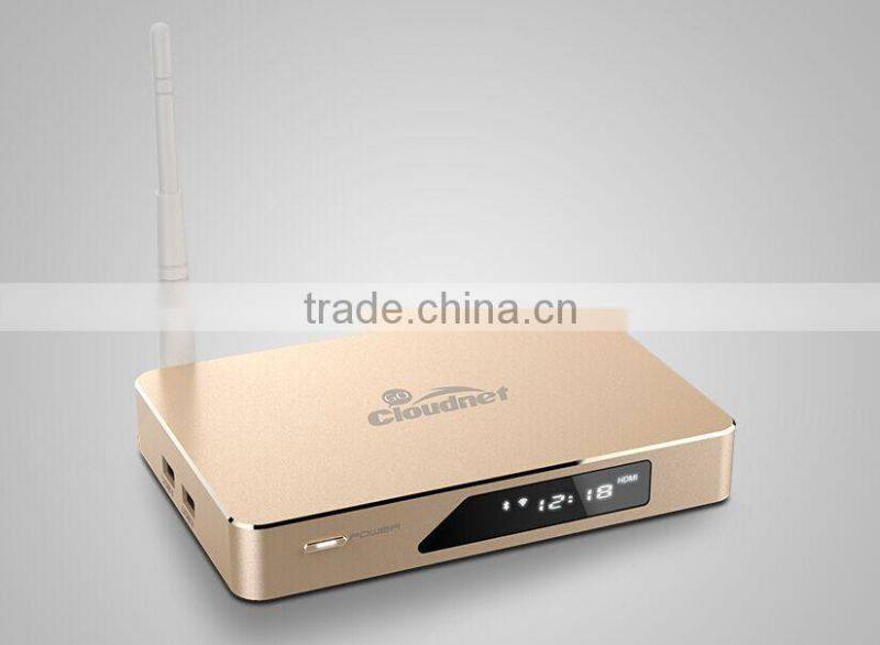 Cloudnetgo xbmc 15.2 android tv box with air mouse set top box support for 4k with alumium case koid tv box