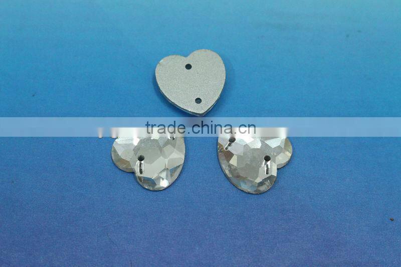 Newest !!Highest quality sew-on crystal beads number 3074# Heart shape Clear color for garment