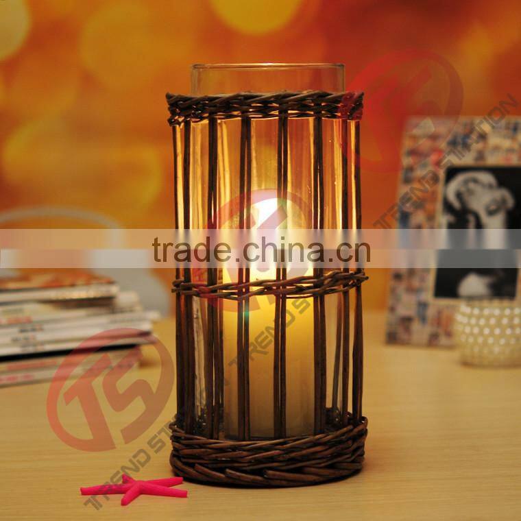 Tall glass candle holders