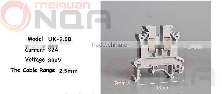 UK2.5B Frame Type Terminal Block,Plastic Screw Connector UK Series