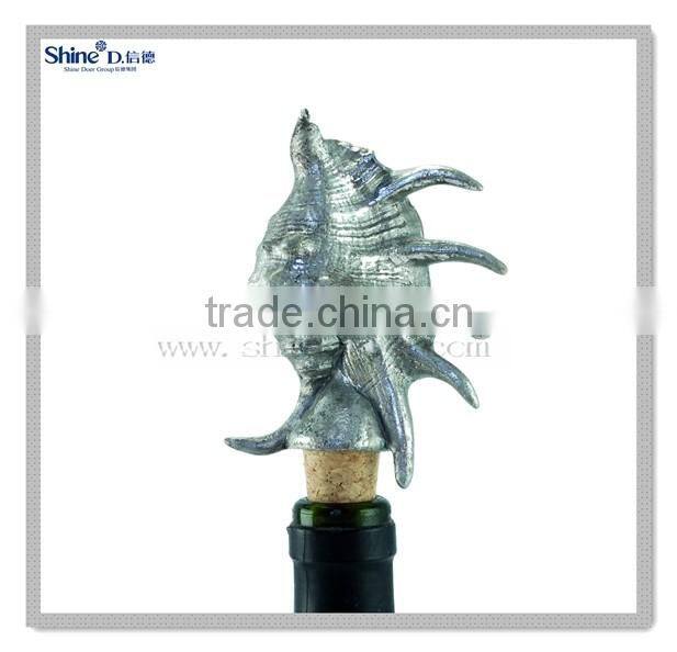 silver foil lighted seahorse bottle stopper/octopus wine bottle stopper with wooden cork make you own wine bottle stopper