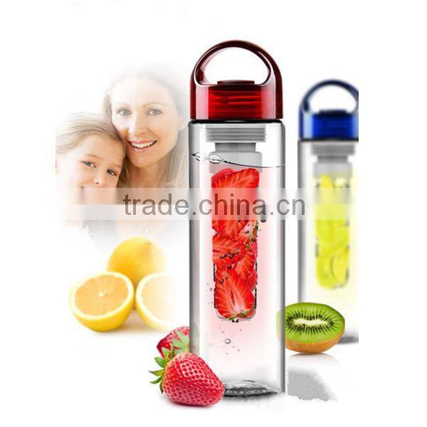 BPA free food grade 700ml tritan water bottle fruit infuse water bottle