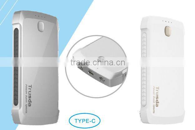 2016 New Products!! 10000mAh Li-polymer battery mobile charger rechargeable power pack TYPE-C Power bank