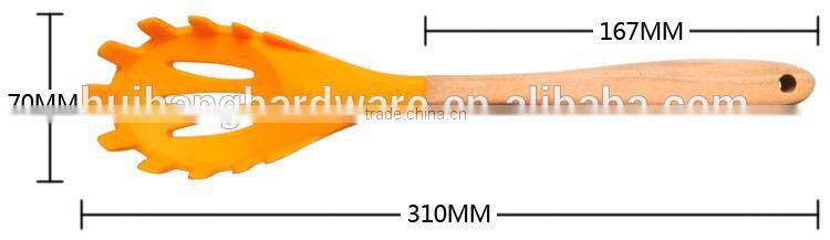 F01-5 Spaghetti scoop/spaghetti server/silicone utensils with wooden handle