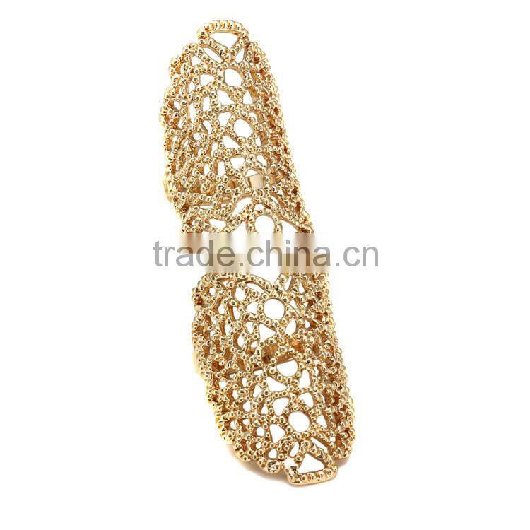 European and American fashion knuckle simple metallic hollow carved ring