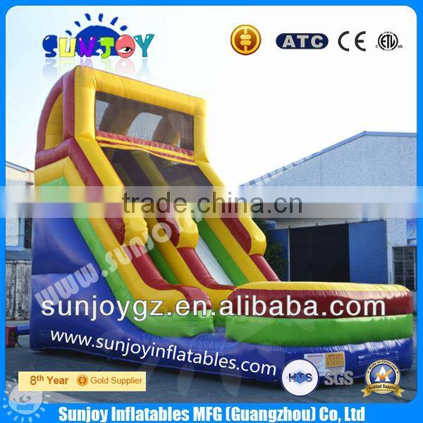 2016 china supplier children game inflatable pool water castle slide game
