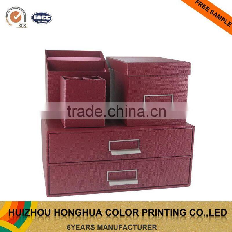 Fancy Paper Cardboard Office Stationery Set Office Pink Gift Set