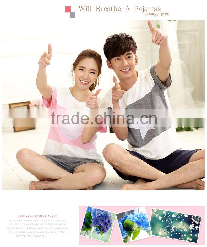 Pure cotton five-pointed star couple pajamas