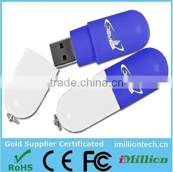 Plastic material pill shape hospital medical promotion gift usb flash drive with custom logo printing and optional capacity