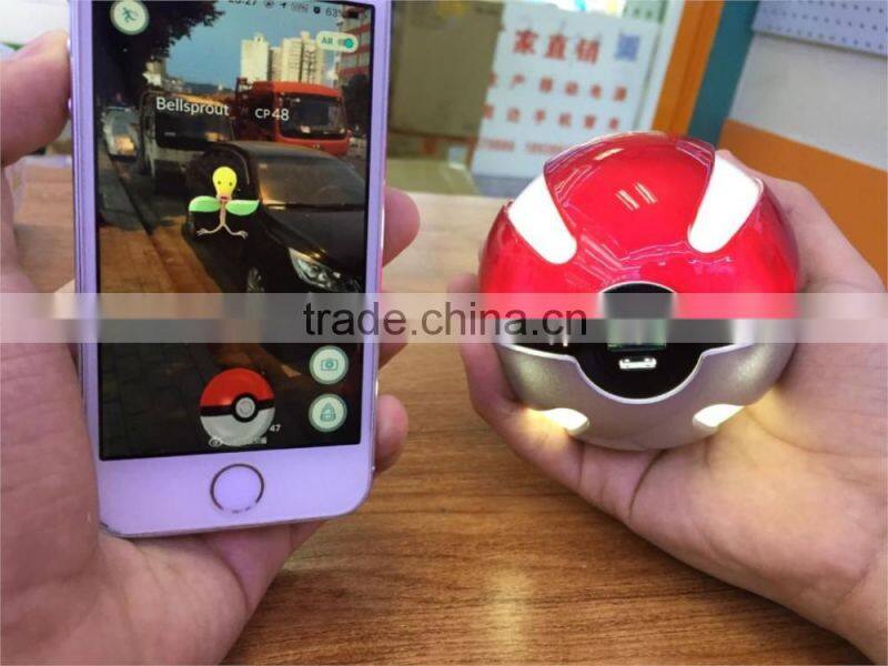 New Arrival Pokemon Go Ball Power Bank 10000mAh Charger With LED Light for Pokemon Go AR Games