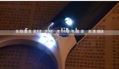45X 3 LED Light Reading Magnifying / Handheld Magnifier / Glass Lens Jewelry