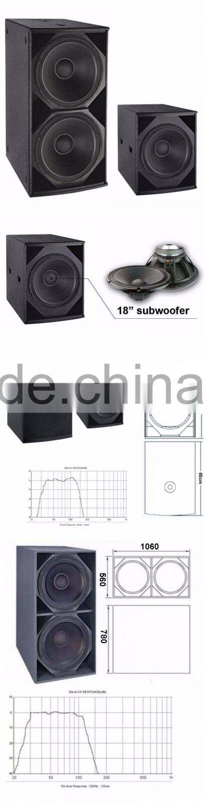 SPL DJ speaker powered subwoofer DJ sound box dual 18 inch pro subwoofer speaker box