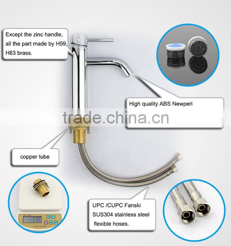 Round CUPC Solid Brass Basin Mixer Faucet