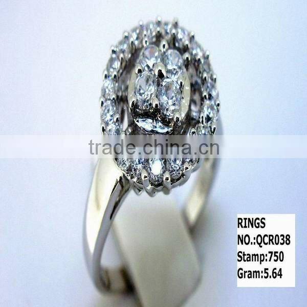 Simple desings 925 sterling silver cz ring QCR033