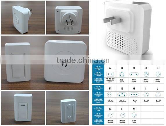 Smart cordless door chime B series with batttery power plug in AC power 300m working distance 52 melodies