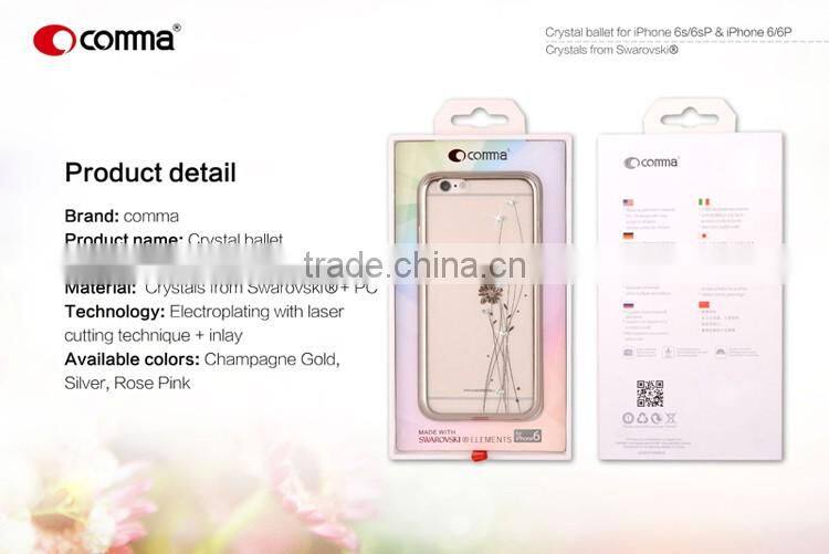 Luxury Original Diamand Element Cell Phone Case for iPhone 6, Electroplating Crystal PC Back Cover for iPhone 6s