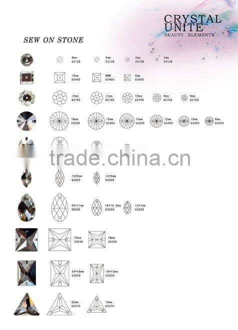 UNITE Clear Teardrop Sew-On Glass Stone Beads Rhinestones