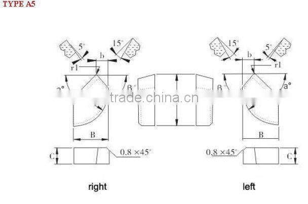 many kinds of tungsten cemented carbide brazed tips