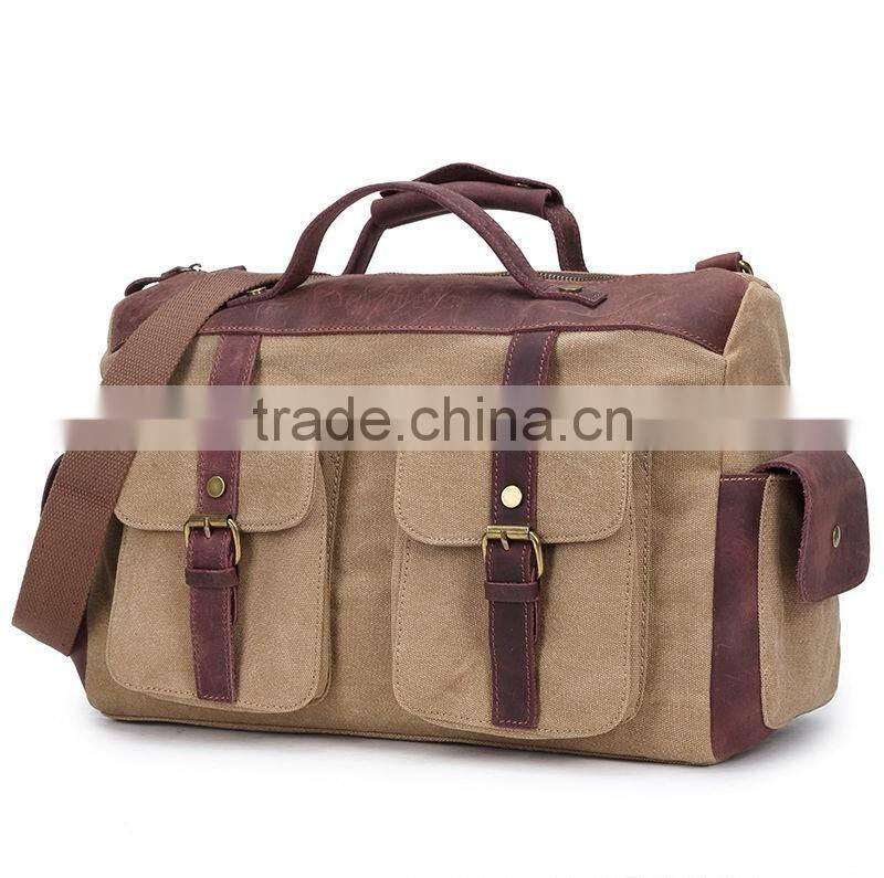 Hot Sell Vintage Canvas Weekend Duffle Bag for Travel (YX-Z108)