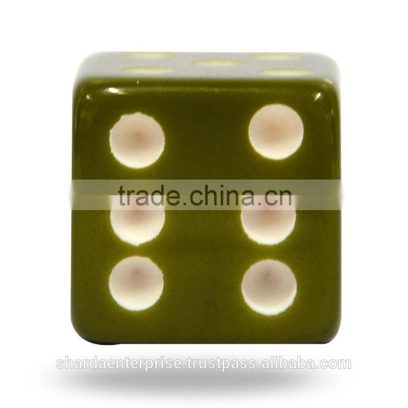 Acrylic Green Dice Colourful Knob