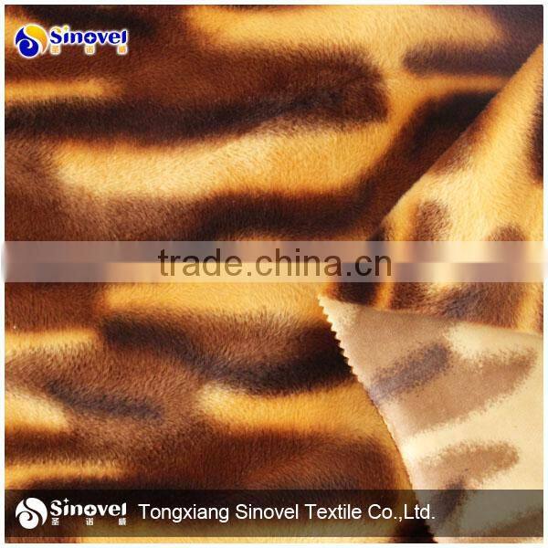 100% Polyester screen Printing Velboa Fabric for Sofa