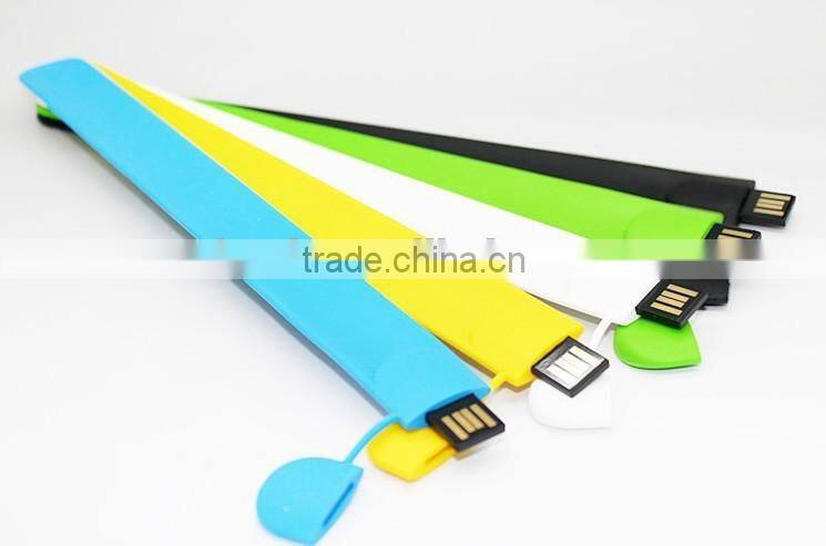 Promotion customized flower bracelet silicon usb flash drive 16gb