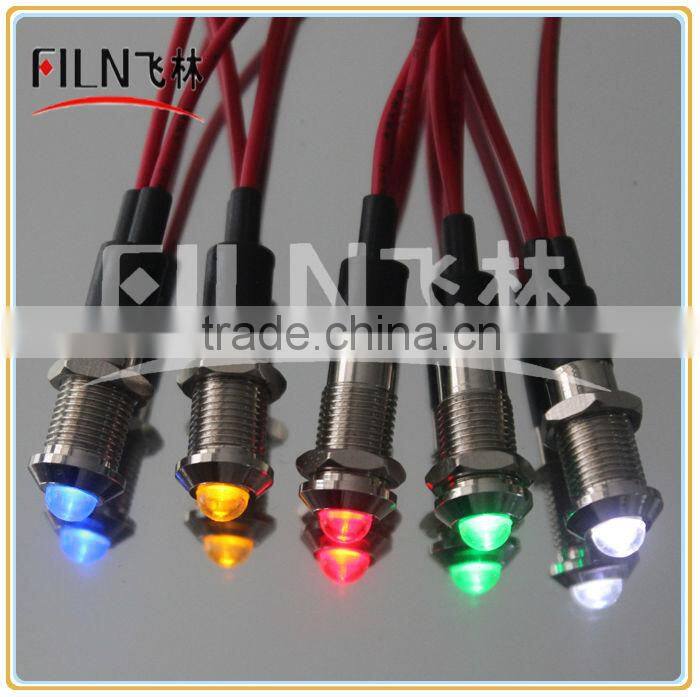 2015 waterproof 8mm 12v engine check light safety flashing light with wires