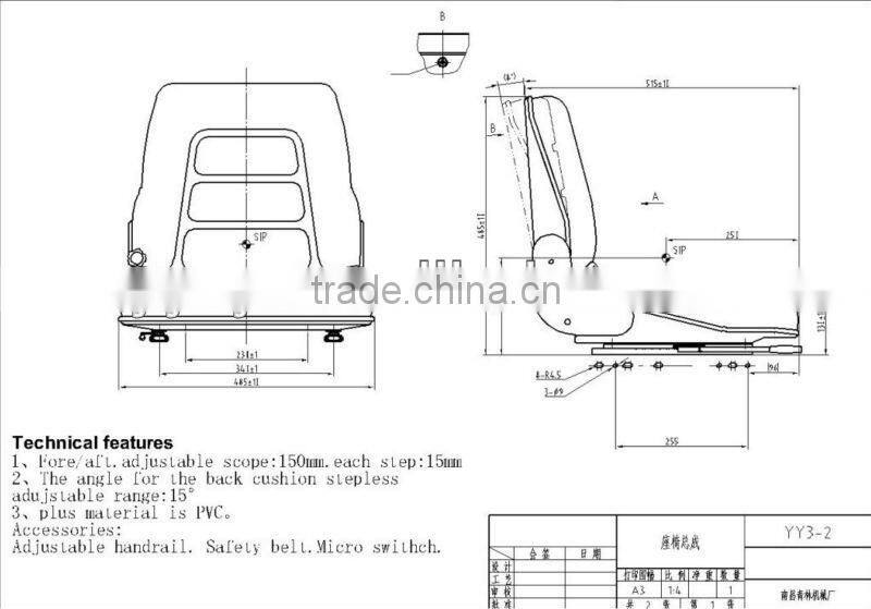 Electric forklift operator seat with foldable backrest