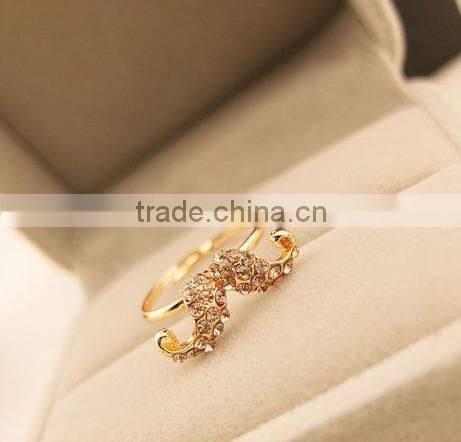 humor and popular smart mustache diamante rings