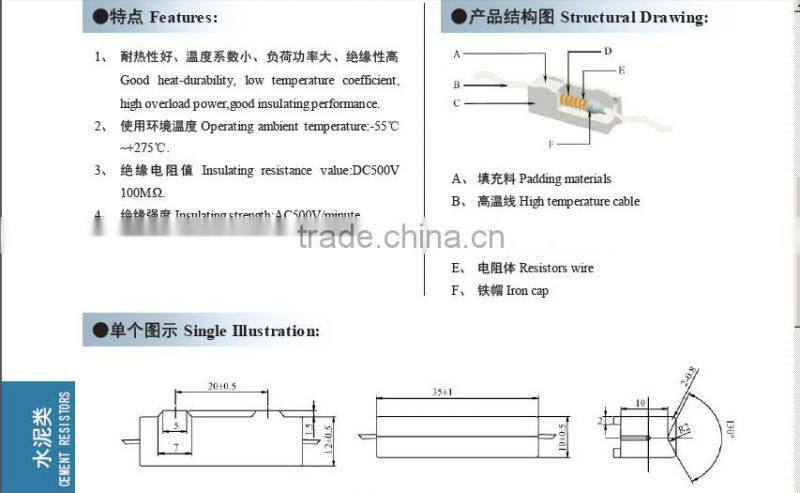 JRX Testing Free Sample Heating Cement Resistors with Ceramic Shell