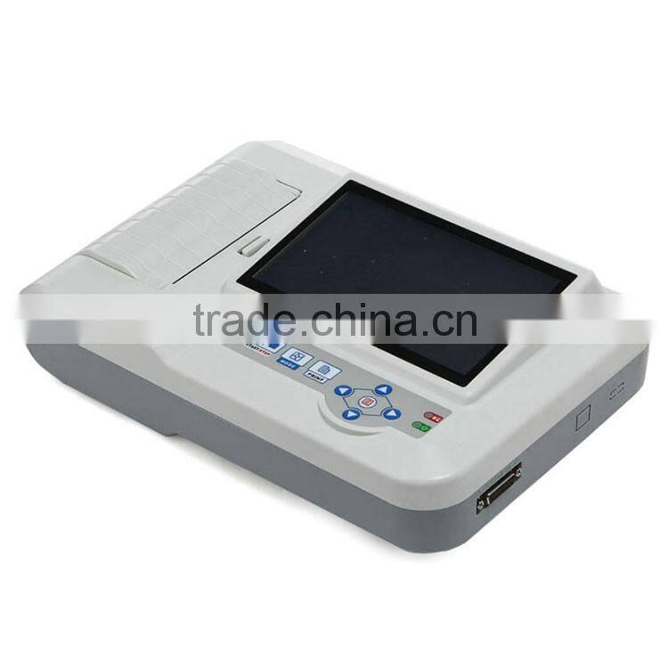 6 Channel Standard 12 lead Factory supply electrocardiograph ecg machine