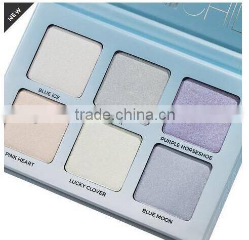 6 Colors Private Label Highlight Face Pressed Powder Palette
