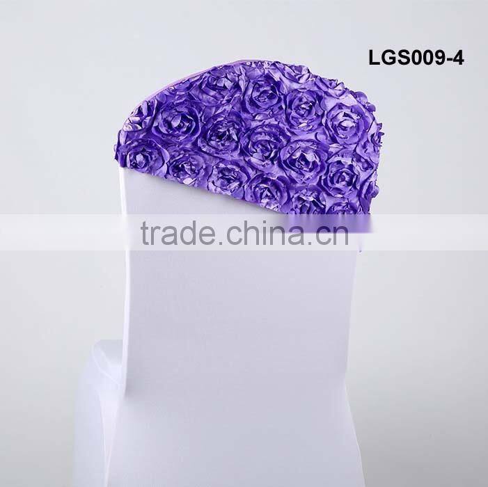 wholesale red polyester rosette chair sash
