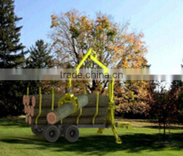 Hot sale1-12ton log trailer with crane log trailer with grapple Grab wood machine