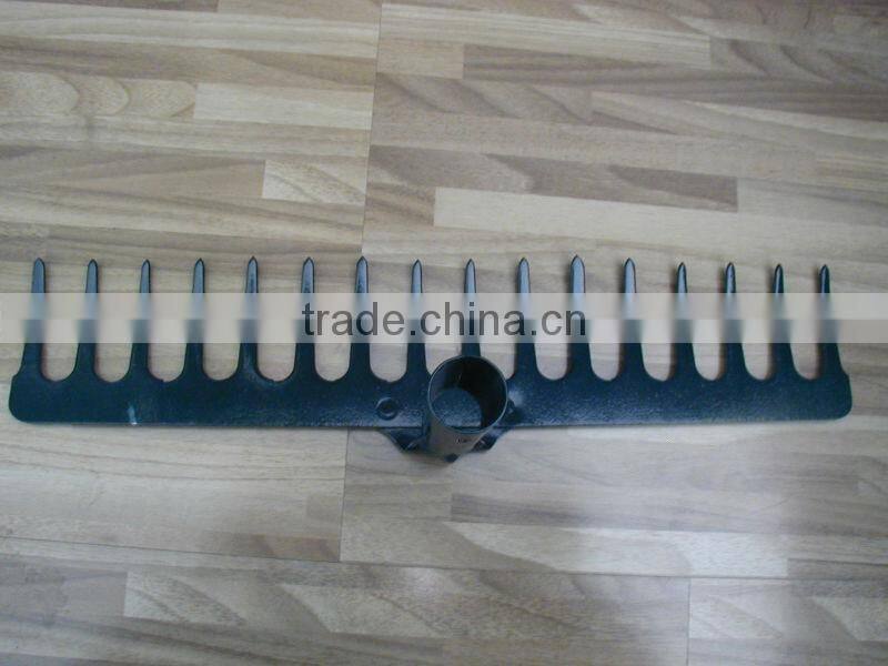 16T 45# steel green painted metal rake head