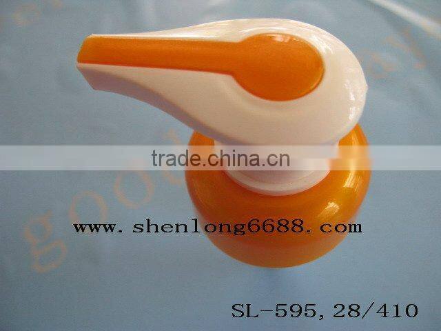 plastic lotion pump two molds in pump top(SL-595,28/410)