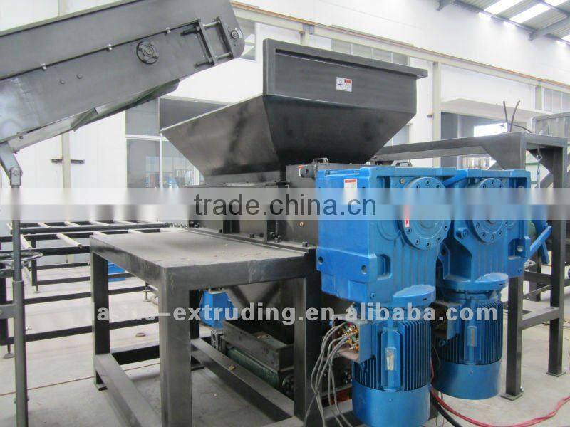SKD-11 blade Double shaft plastic shredder for hard waste plastic