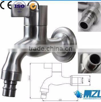 stainless steel washing machine bibcock on-off water tap