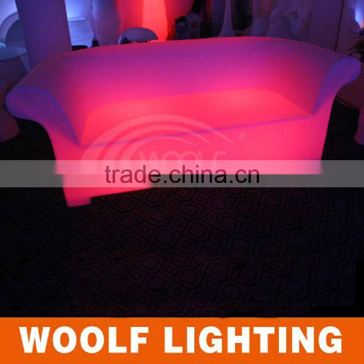 Classic Versatile Livingroom Yard Lounge Bar Leisure LED Two Seats Sofa LED Light Sofa