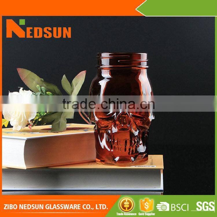 Cheap stuff to sell Keep candy or other food Hot Selling amber glass jar