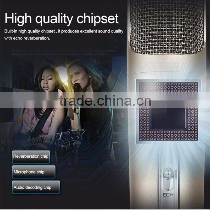 K068 KTV Portable Karaoke Mini Microphone and Bluetooth Speaker Supportting Record Wholesale Portable Mini karaoke microphone
