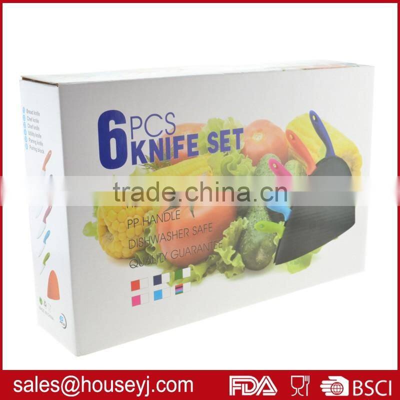 5 pieces stainless steel kitchen knife set with knife block knife holder