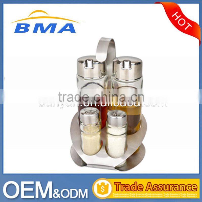 stainless steel and galss Garlic Keepers Herb&Spice Type spice rack set