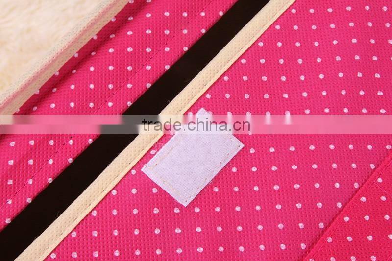 N494 Household Non Woven Box Foldable Bowknot Polka Dot Storage box