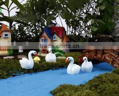 CY309 White Swan moss micro landscape ornaments DIY Decoration for home office