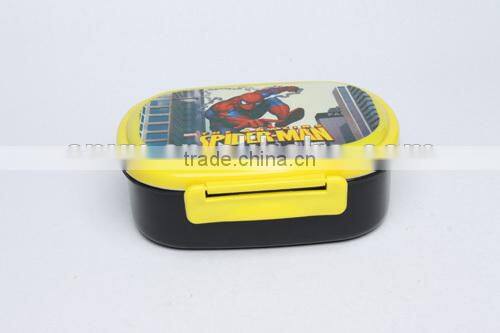 Kids Plastic lunch boxes oval-shaped lunch box with pp spoon
