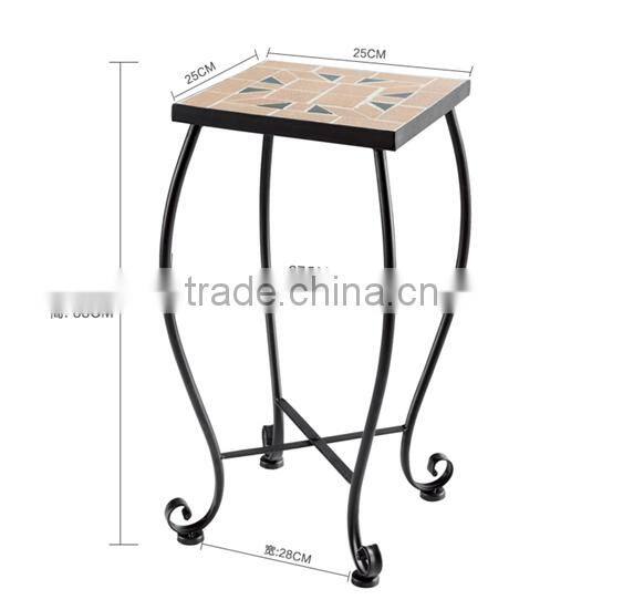 Wooden iron mosaic flower shelf Flower Pots Shelf Flower rack