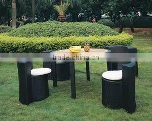 outdoor garden coffee table set rattan tube