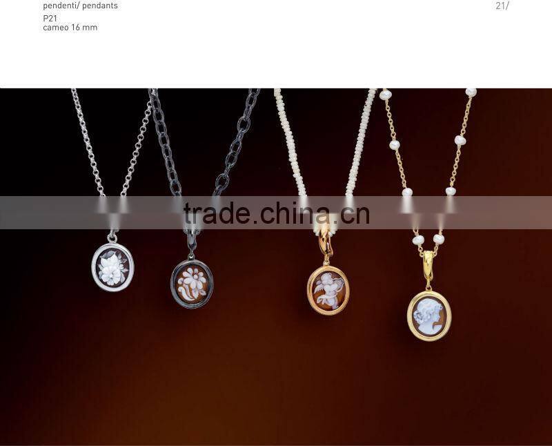 Alibaba Express Vintage Jewelry 925 Silver Rose Flower Cameo Earrings Made in Italy O38 cameo 13mm